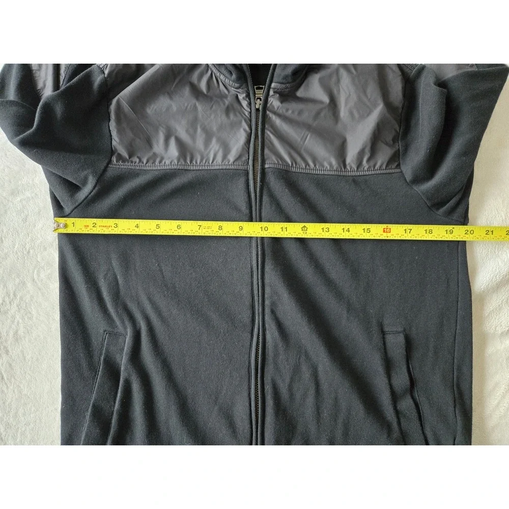 Banana Republic Mens Small Black Mixed Media Full Zip Jacket Cotton‎